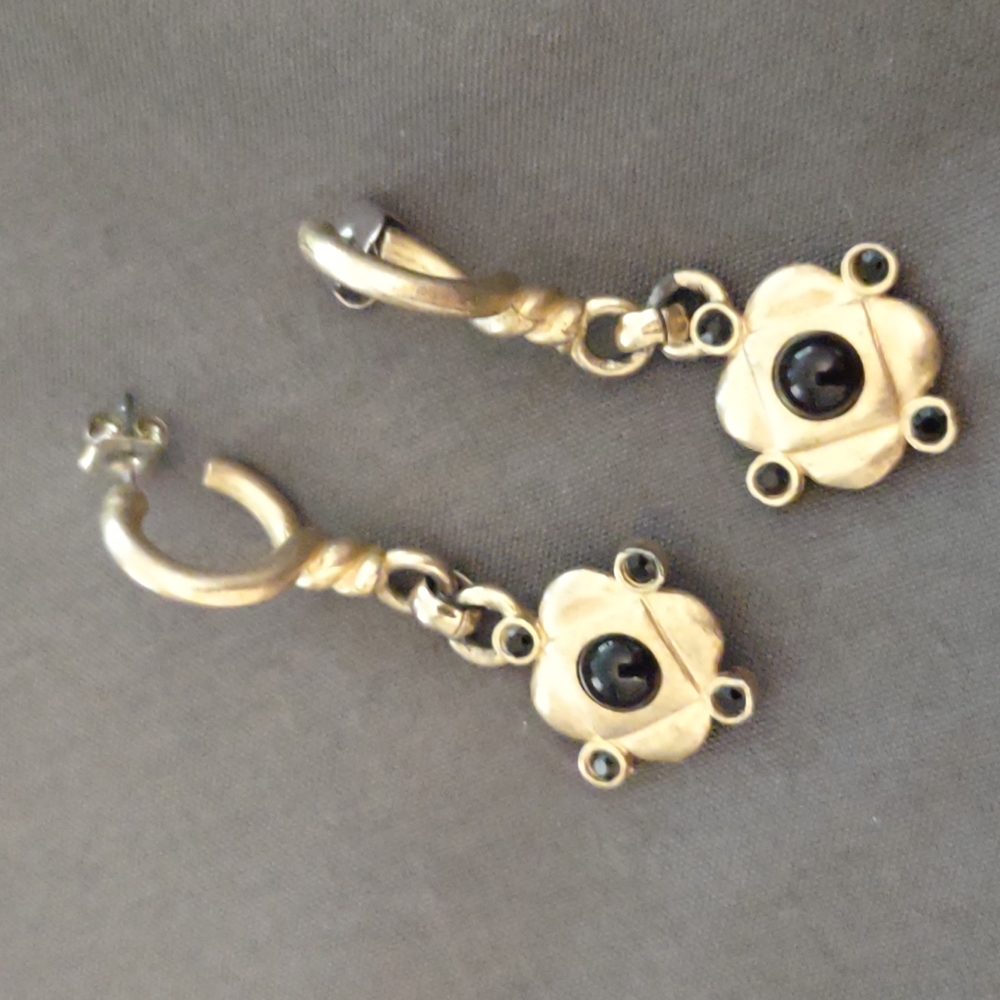 Customer/Faux Gold and Black Earrings